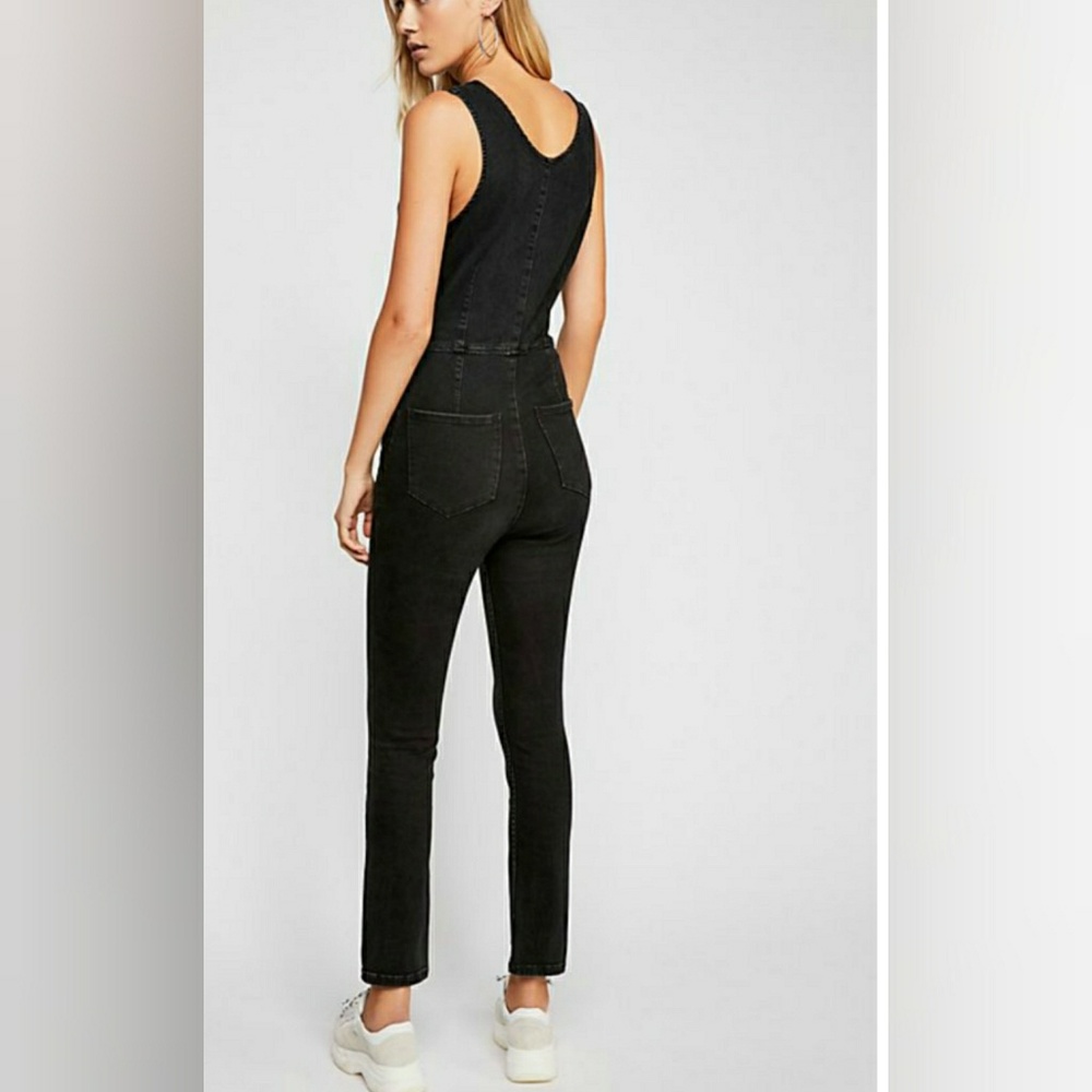 free people scarlet sleeveless denim jumpsuit - Picture 6 of 8